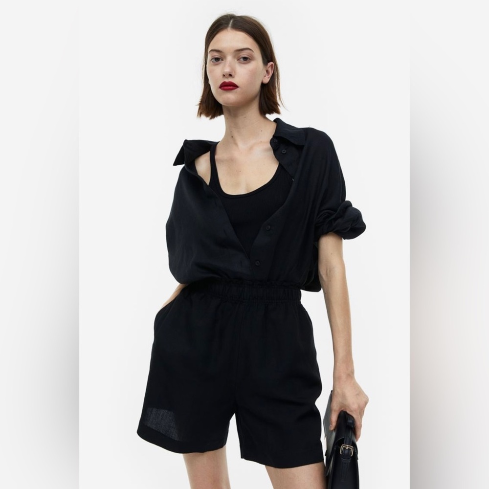 H&M Linen-blend Pull-on Shorts